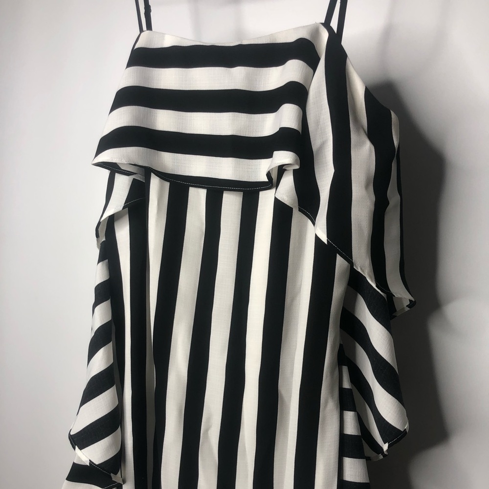Black & White Striped Pencil Dress - Picture 2 of 8